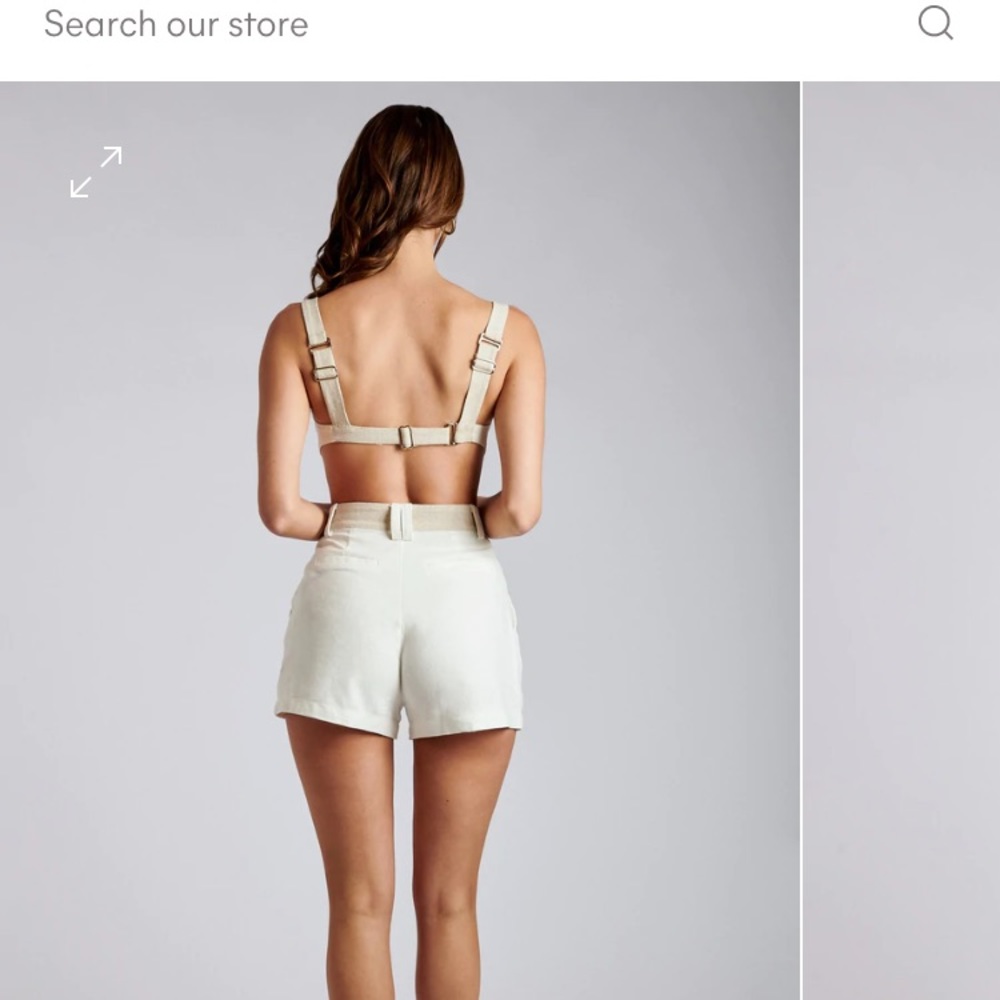Meshki linen crop top